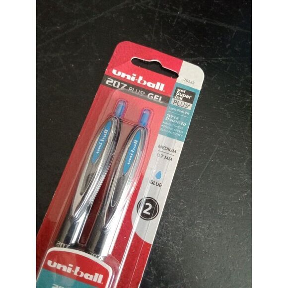 2 Blue Gel Pen Set UNI-Ball Medium #70233 - Picture 3 of 4